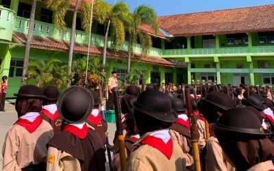 Perjusa Penerimaan Tamu Penggalang Gugus Depan 11.05.17.087/088 SMP Negeri 1 Prembun Berlangsung Meriah